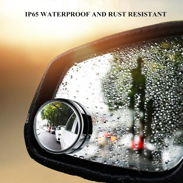 2pcs Universal Blind-spot Convex Mirror-360° Wide Angle Rearview - Vroom.pk
