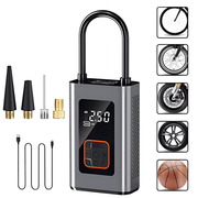 3-in-1 Portable Electric Air Compressor & Power Bank with LED Light - P99 - Vroom.pk