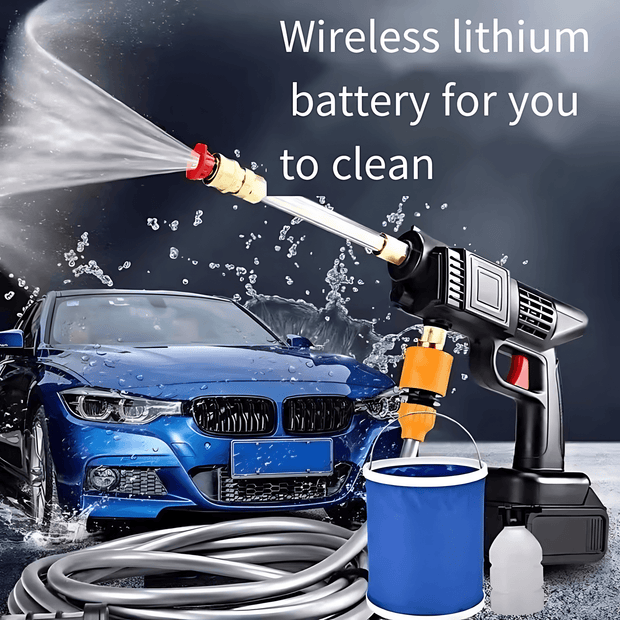 Cordless High Pressure Washer for Cars & Solar Panels – Double Lithium Rechargeable Batteries - Vroom.pk