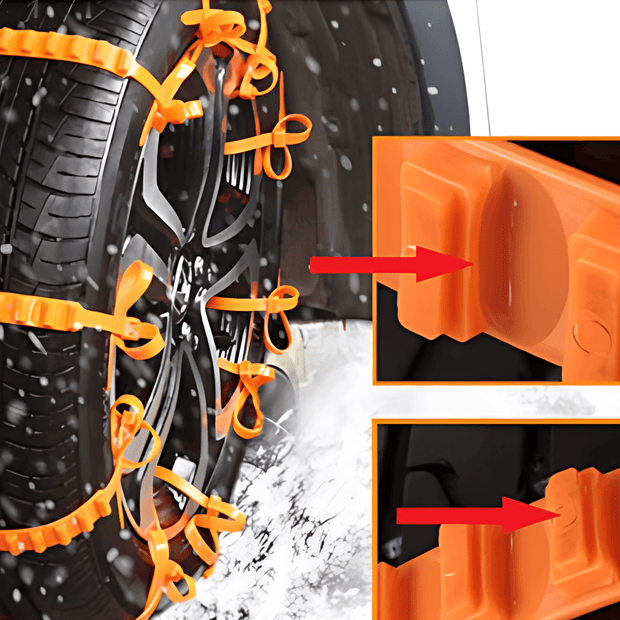 Durable Car Tire Chain - Emergency Anti-Skid Snow Clips-10pcs - Vroom.pk