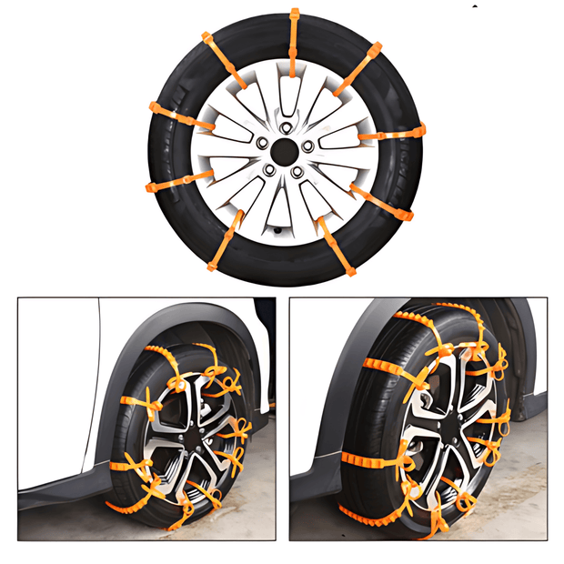 Durable Car Tire Chain - Emergency Anti-Skid Snow Clips-10pcs - Vroom.pk