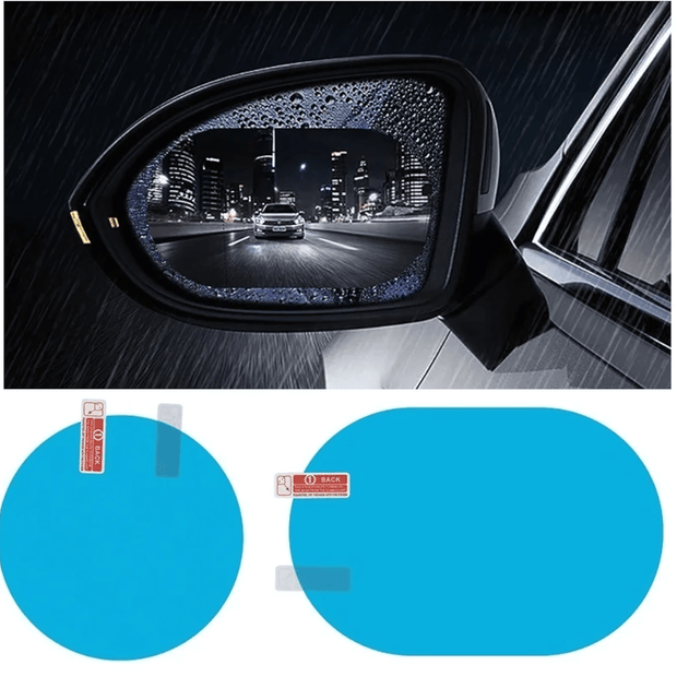 Nano Coated Car Mirror Film - Anti Rain, Glare & Fog Protection - Vroom.pk