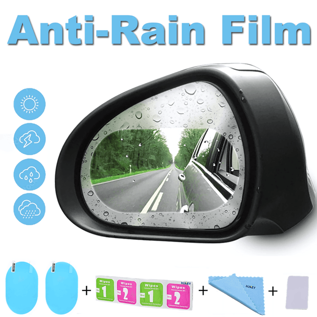 Nano Coated Car Mirror Film - Anti Rain, Glare & Fog Protection - Vroom.pk