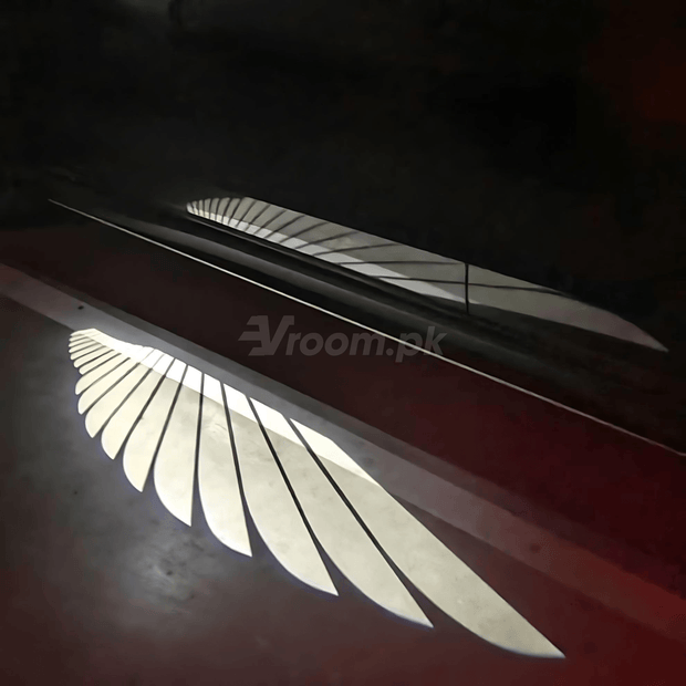 Universal LED Angel Wing Dynamic Projection Light for Car Rearview Side Mirrors - Vroom.pk